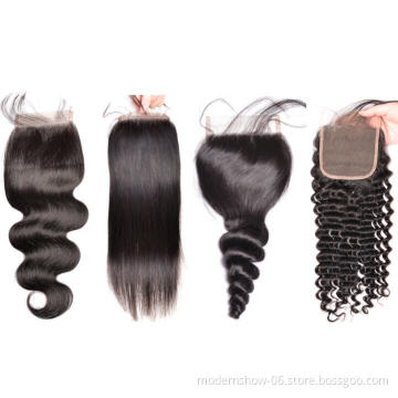 4x4 5x5 6x6 13x4 HD Lace Front Closure, 100 unprocessed human hair,Straight, body wave curly hair Swiss Lace closures